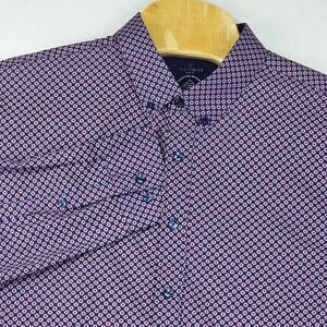 Construct Men's Shirt 2XL‎ Slim Fit Geometric Print Moisture Wicking